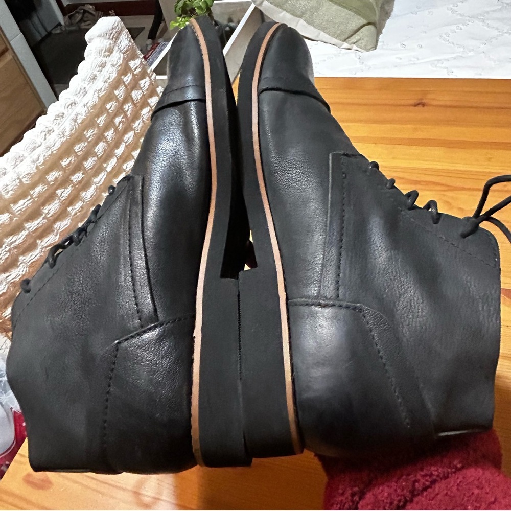 Buks by Walk-over Men’s Oiled Leather Chukka Ankle Boots Black Lace Ups Sz 10.5 - Picture 7 of 12